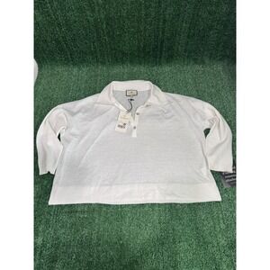 Tuckernuck White Clayton Long Sleeve Knit Polo Shirt Top
